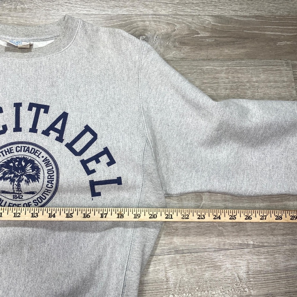 The Citadel Sweatshirt Mens Small Gray NCAA Champion Reverse Weave Crewneck‎ - Picture 5 of 8